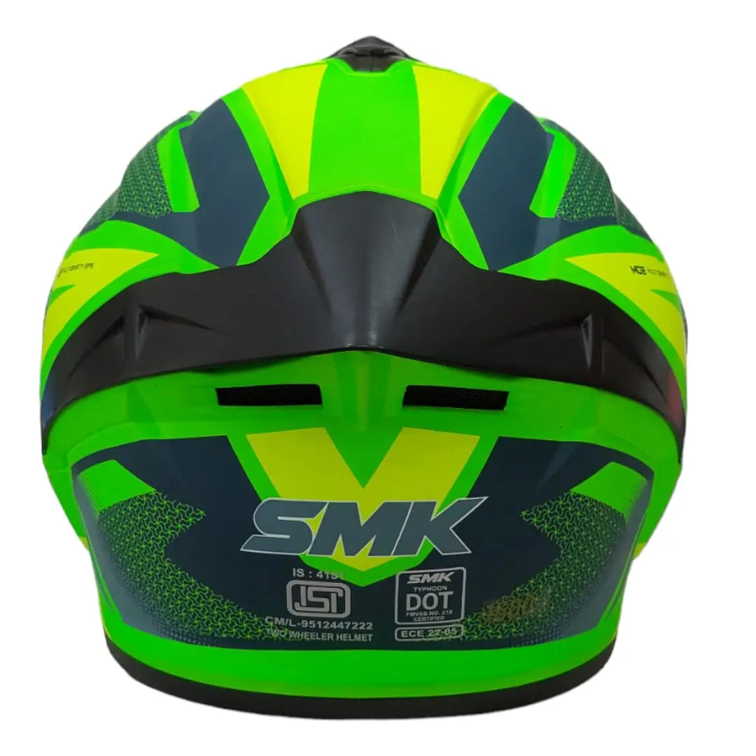 SMK Typhoon Thorn Matt Green Yellow (MA848) Helmet