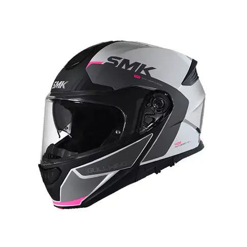 SMK Gullwing Kresto MA169 Flip-Up Modular Helmet White Pink – Motorbike Helmet Kuwait