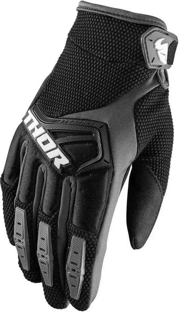 THOR Motocross & Off-Road Riding Gloves – Black/Grey | قفازات THOR للدباب