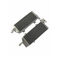 Two metal radiators on a white background