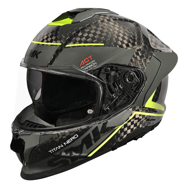 SMK Titan Carbon Nero GL264 Full-Face Carbon Helmet | Motovile Kuwait