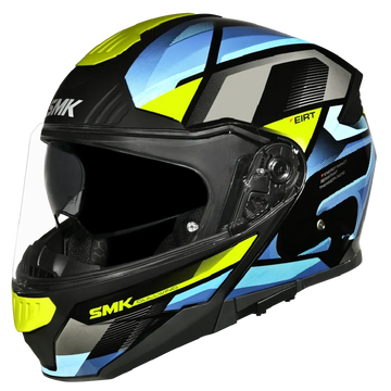 SMK Gullwing S01 V2 Venture GL254 Flip-Up Motorcycle Helmet Gloss Blue Yellow - Pinlock 70 Ready  | Kuwait