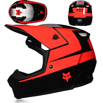 FOX Kids Motocross Helmet – Red Black | خوذة سيكل بر أطفال وخوذة بقيات أطفال