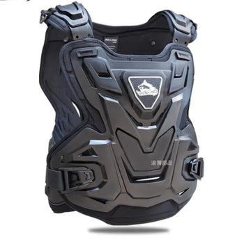 Hunting Wolf Motorcycle Chest & Back Armor Vest - Breathable Off-Road Protector with Ergonomic Design, Adjustable Straps & Ventilation Holes for Riding Safety Gear(Black)