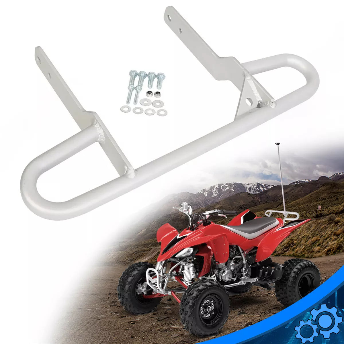 Aluminum Rear Grab Bar Bumper Grabbar for ATV Quad Yamaha Raptor 660 R / YFZ450 - Motovile