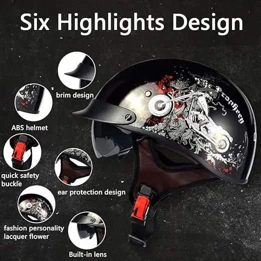 Carbon Fiber Summer Open Face Helmet with DOT/CCC Certified