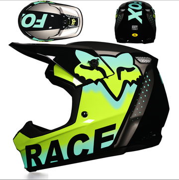 FOX Kids Motocross Helmet – Green Blue | خوذة سيكل بر أطفال وخوذة بقيات أطفال
