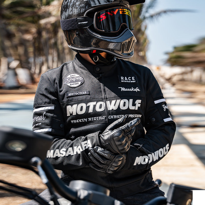 Motowolf JM1 Thermal Leather Motorcycle Jacket – Winter Windproof Ride