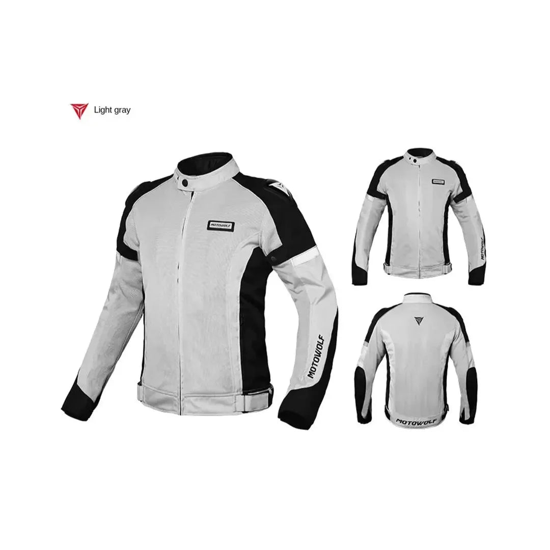 Motowolf MDL0515 Motorcycle Jacket – Breathable, CE Protected & Anti-Drop (Black & Grey)