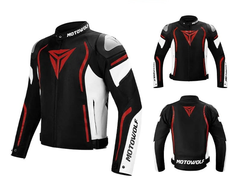Motowolf JM9 Winter Warm Riding Jacket – Wear-Resistant, Stylish & Durable (Black & Red)