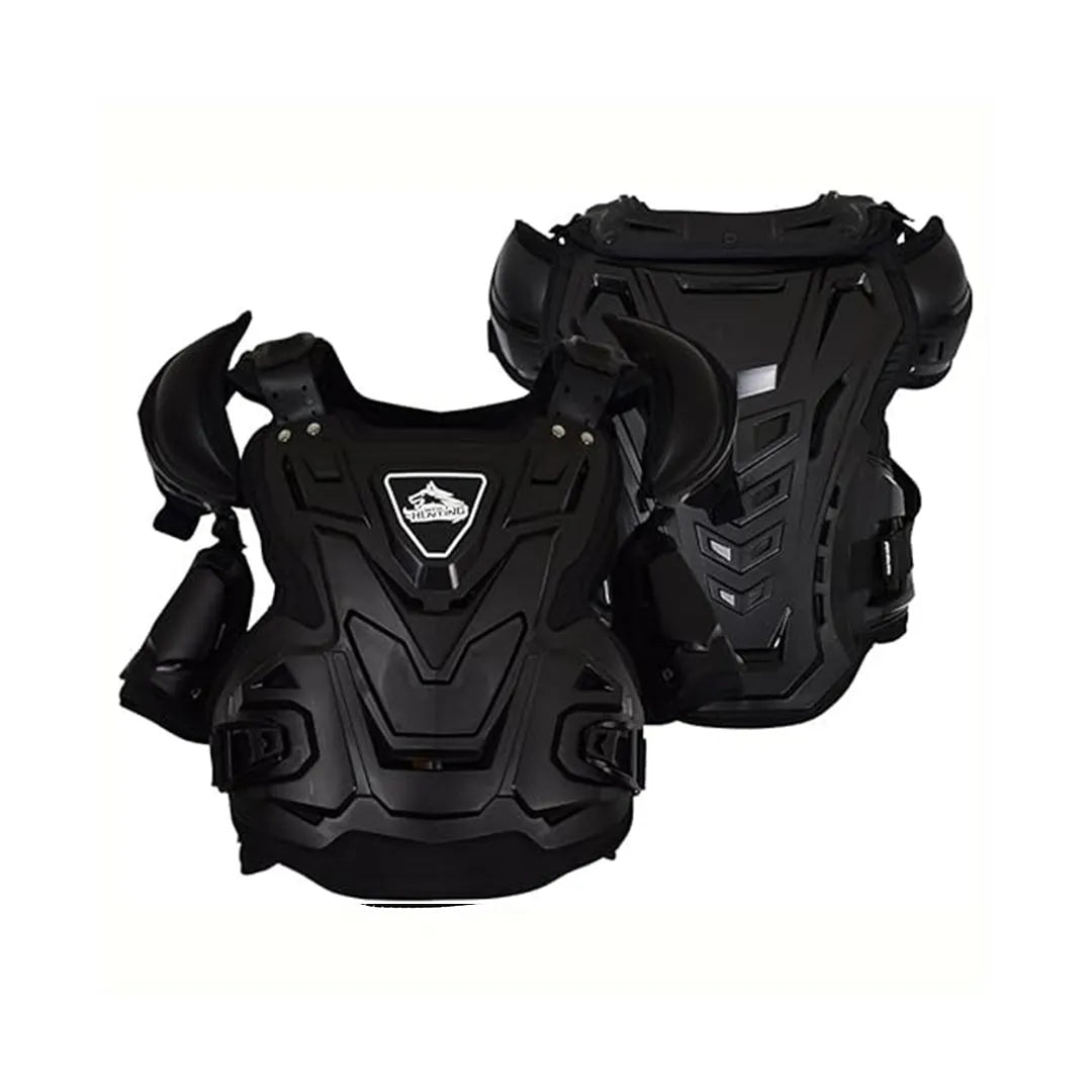 HUNTING WOLF Motorcycle Body Armor – Full Protective Motocross Vest (Black)