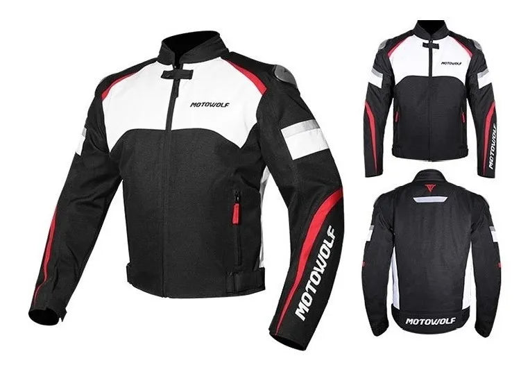 Motowolf MDL0509 Motorcycle Jacket – All-Season Waterproof Riding Gear (Black)