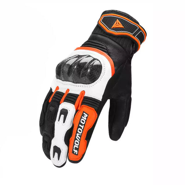 MOTOWOLF Leather Motorcycle Gloves Full Finger Protective Gear FOR Men & Women ATV Rider Sports
