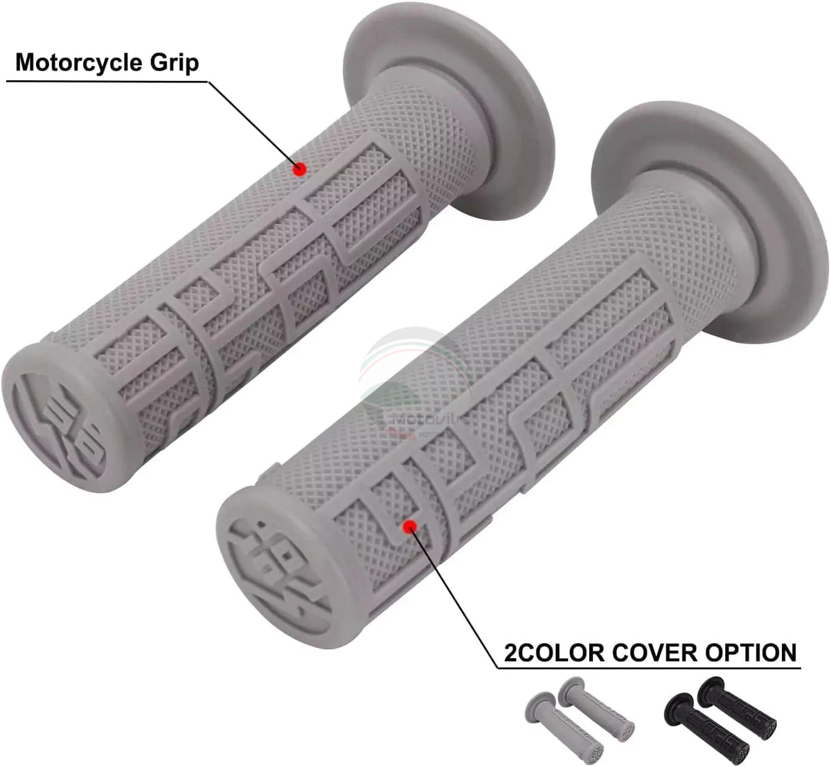 JFG Racing Grey ATV and dirt bike handlebar grips - Motovile Kuwait