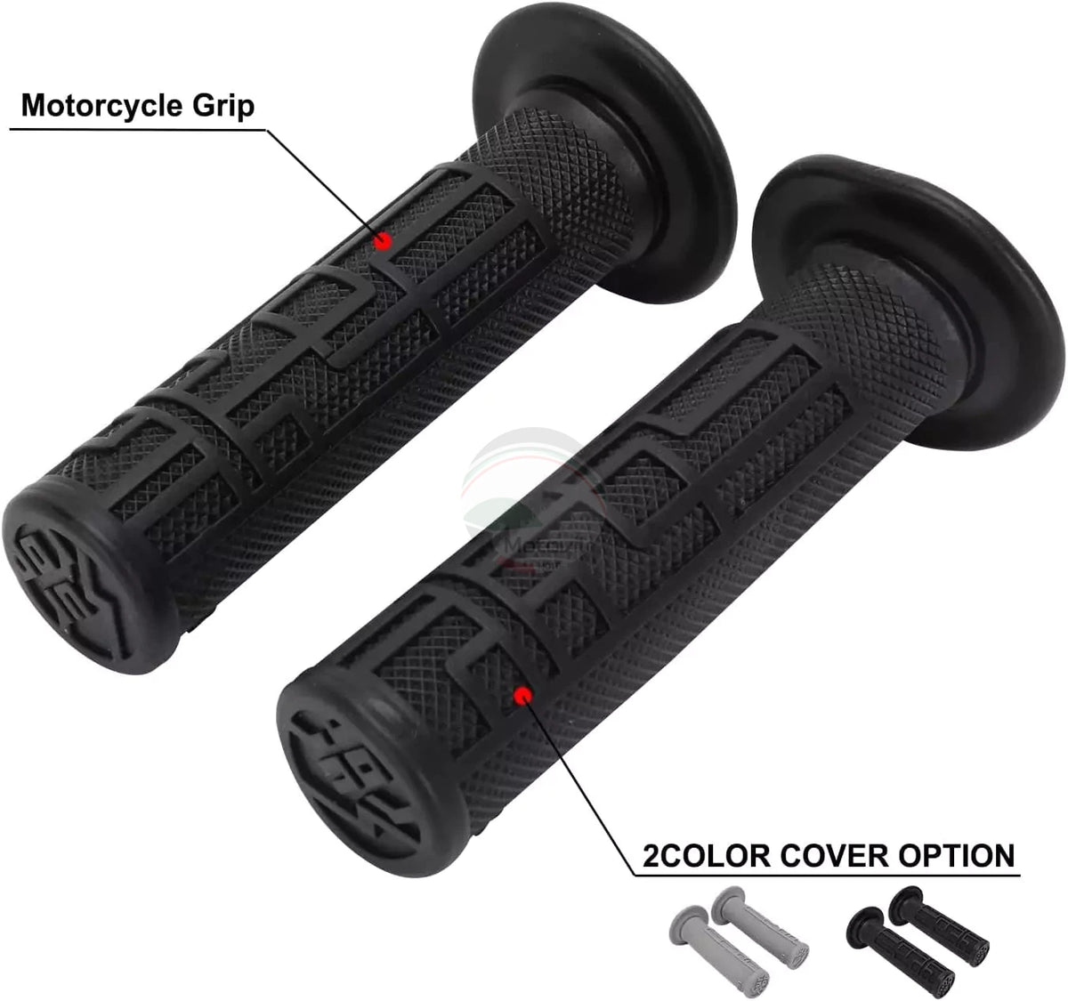 JFG RACING Handlebar Grips For ATV. RAPTOR 700, BANSHEE 350 (BLACK) (SET OF-2) - Motovile