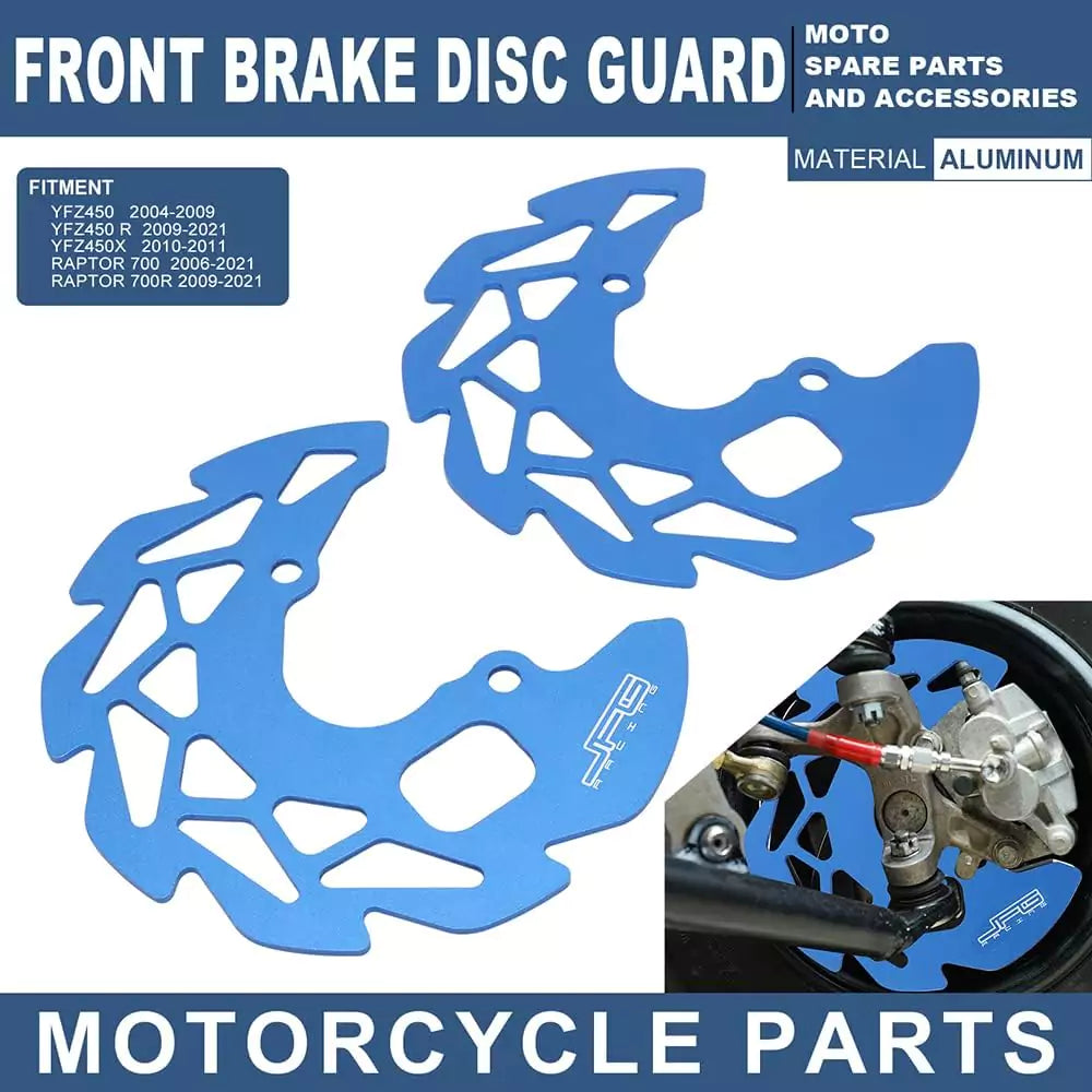 JFG RACING Motorcycle ATV Front Brake Disc Guard Brake Cover For RAPTOR 700 2006-2023, RAPTOR 700R/SE 2009-2023, YFZ450 2004-2009, YFZ450R 2009-2023, YFZ450X 2010-2011 Dirt Bike BLUE - Motovile