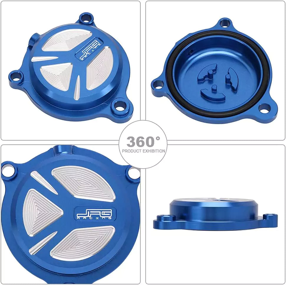 JFG RACING Motorcycle Billet Oil Filter Cover Cap Trim For Raptor 700 2006-2023, Raptor 700 R 2009-2023 - Motovile