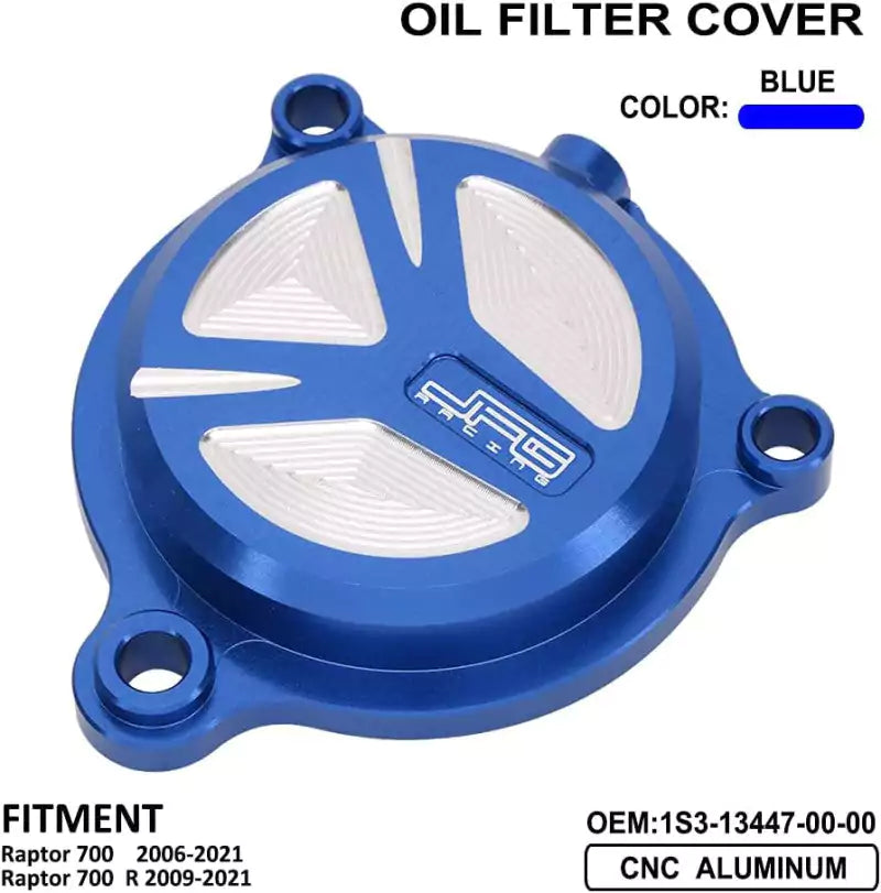 JFG RACING Motorcycle Billet Oil Filter Cover Cap Trim For Raptor 700 2006-2023, Raptor 700 R 2009-2023 - Motovile
