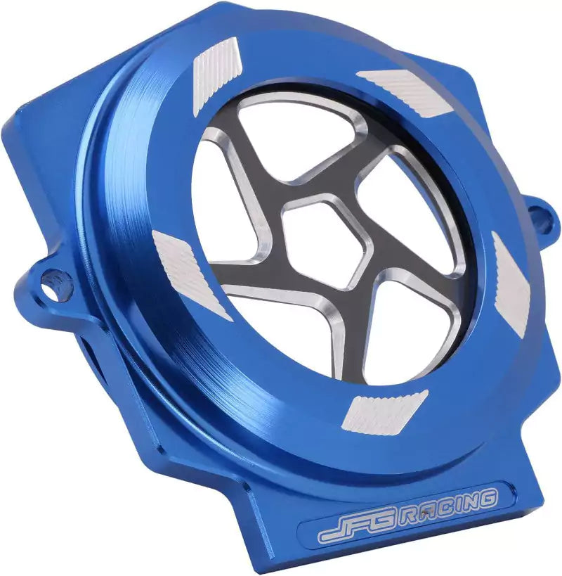 JFG RACING SHAFT COVER GUARD CNC ATV RAPTOR 700 2006-2021 Blue-Transparent _ Motovile