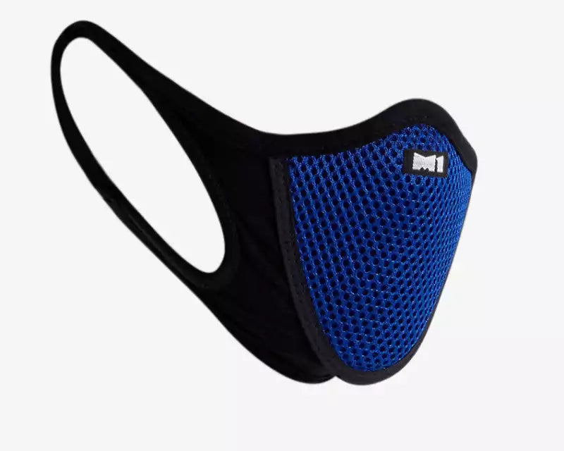 M-1 FACE MASK HALF BLACK+ BLUE CENTRE - Motovile