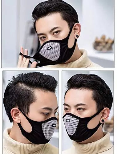 M-1 FACE MASK HALF BLACK+ GREY CENTRE - Motovile