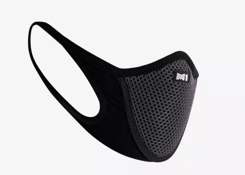 M-1 FACE MASK HALF BLACK+ GREY CENTRE - Motovile