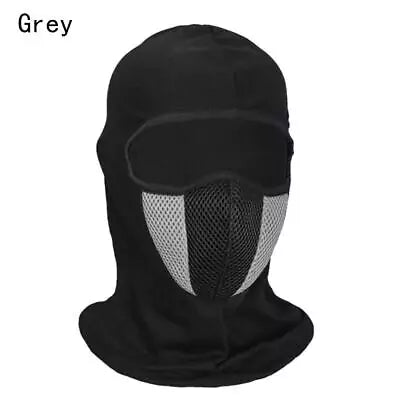 M1 Full Face Mask Cover Balaclava Protection Filter Plain Ski Dust Mask - Black/Grey - Motovile