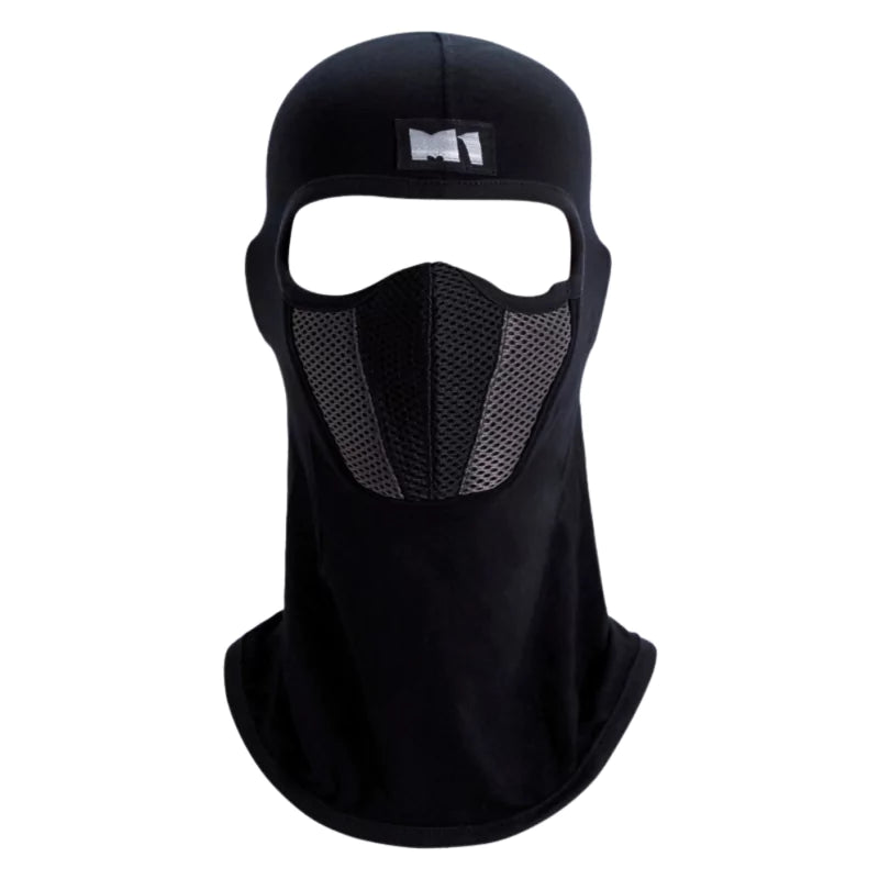 M1 Full Face Mask Cover Balaclava Protection Filter Plain Ski Dust Mask - Black/Grey - Motovile