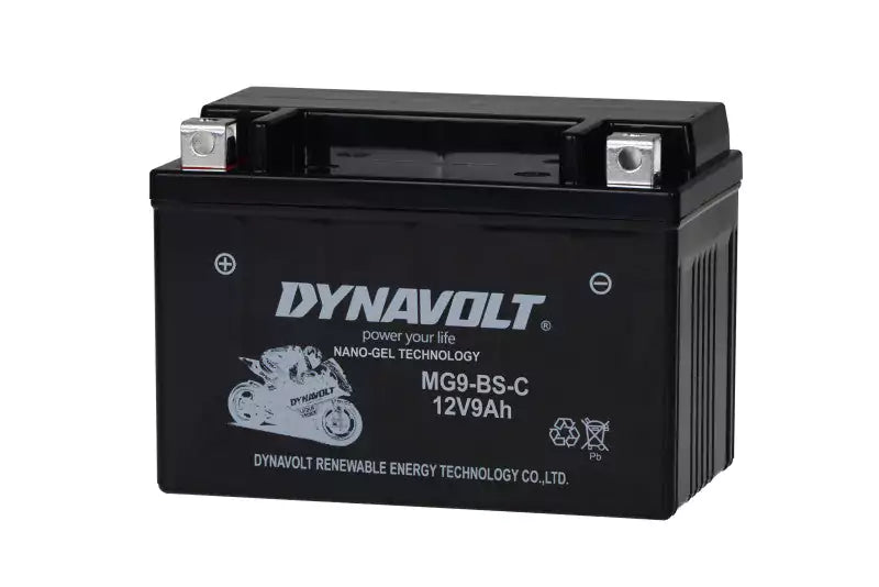 MG9-BS (YTX9-BS) DYNAVOLT NANO GEL BATTERY 12V9AH - Motovile