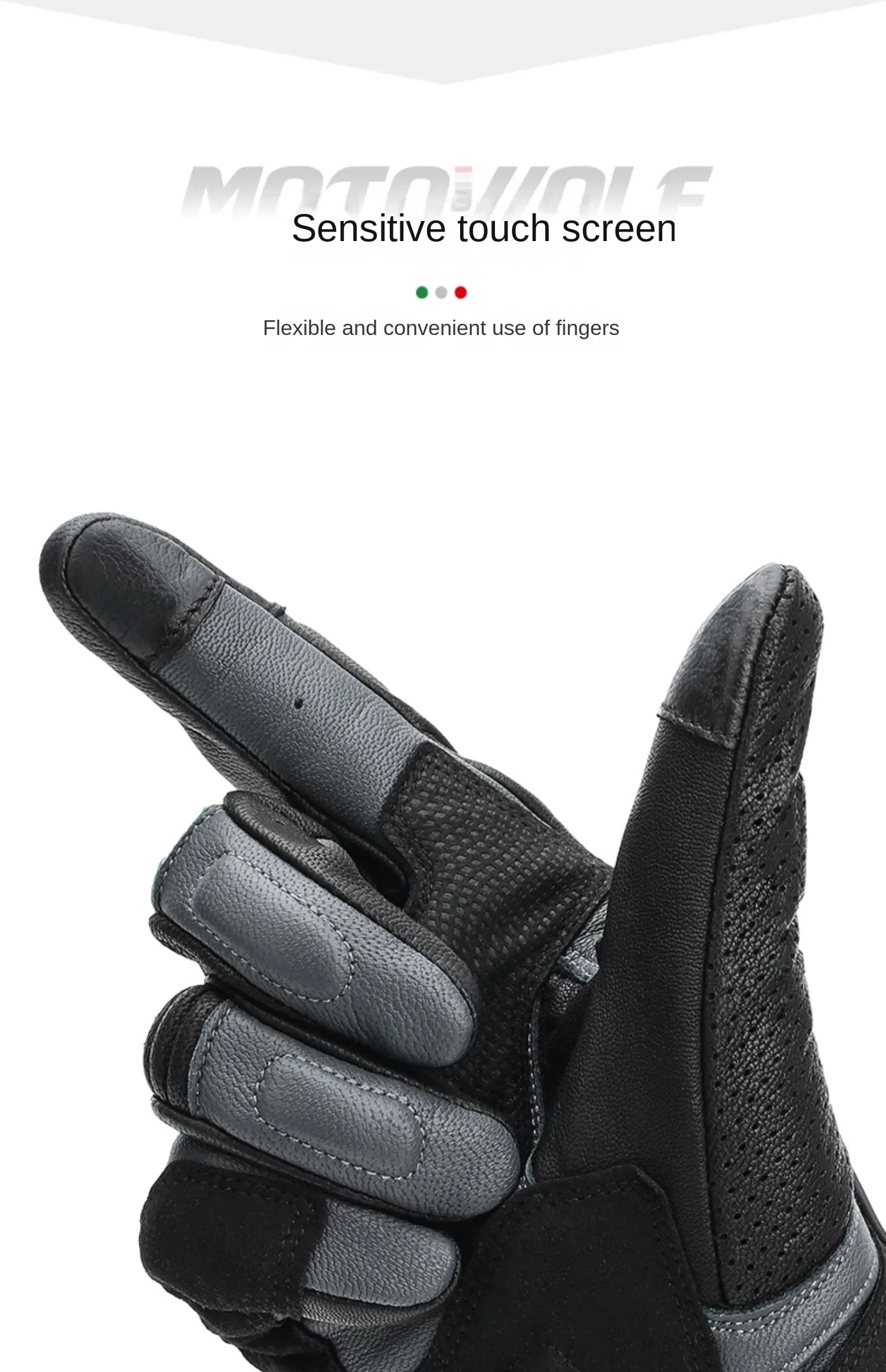 Motowolf Four Seasons Motorcycle Riding Gloves Sheepskin Carbon Fibre Fall Prevention Touch Screen Windproof Full Finger Gloves