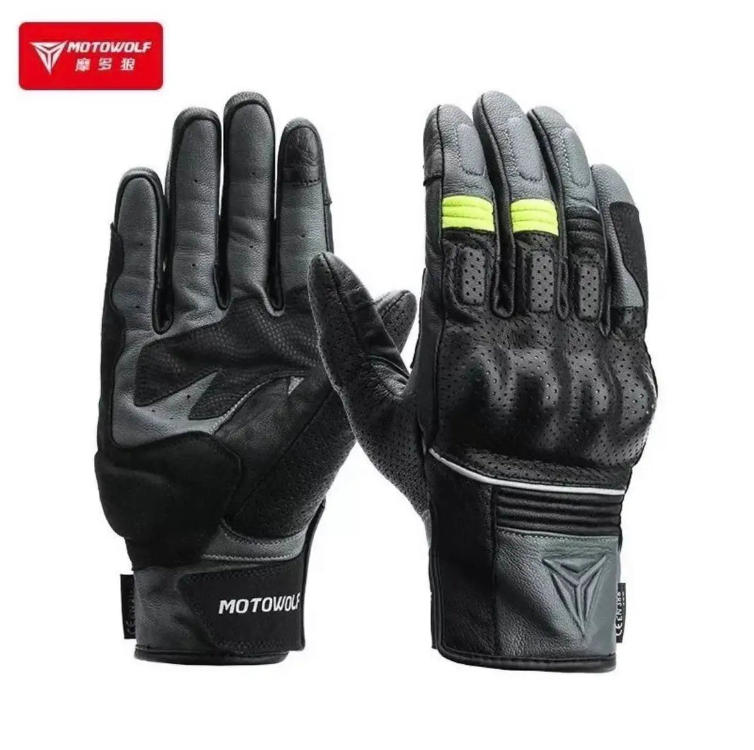 Motowolf Four Seasons Motorcycle Riding Gloves Sheepskin Carbon Fibre Fall Prevention Touch Screen Windproof Full Finger Gloves