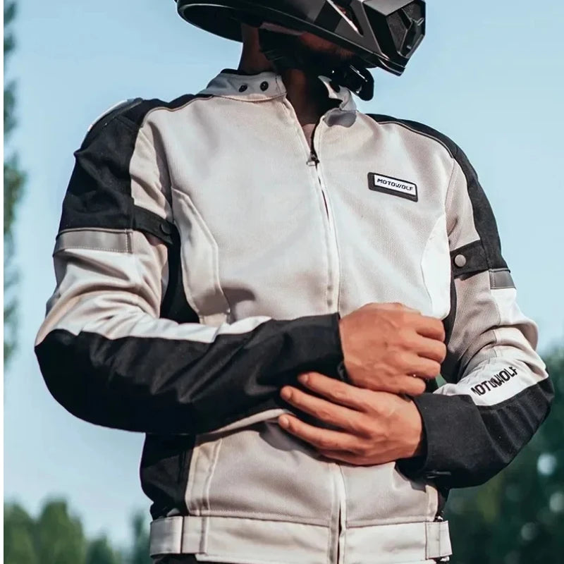 Motowolf Four Seasons Motorcycle Riding Jacket Mesh Casual Jacket With Built-in CE Protection and Anti Drop Racing Riding-MDL0515 - Motovile