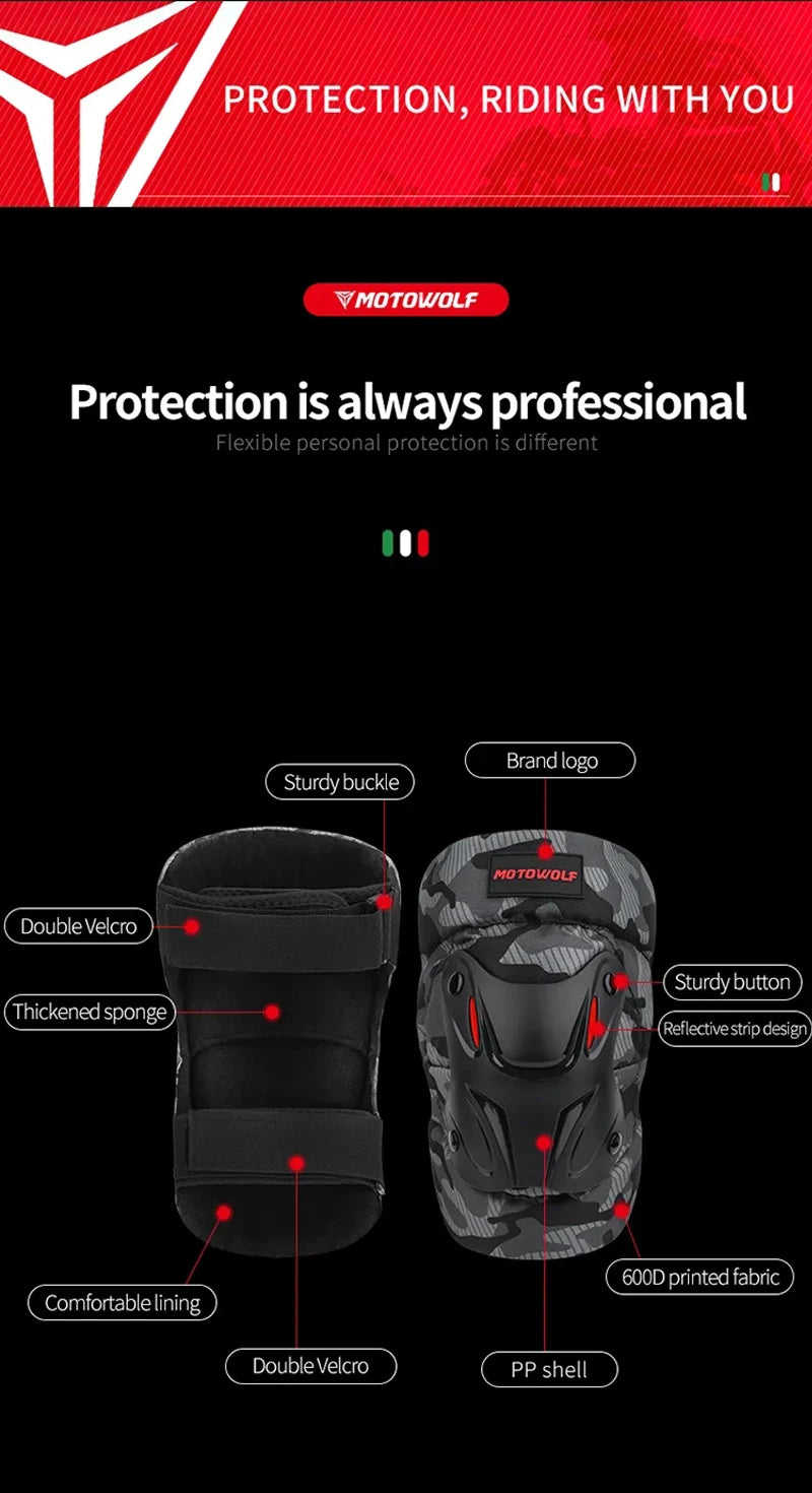 Motowolf Knee & Elbow Protective Gear  MDL1010 - Motovile