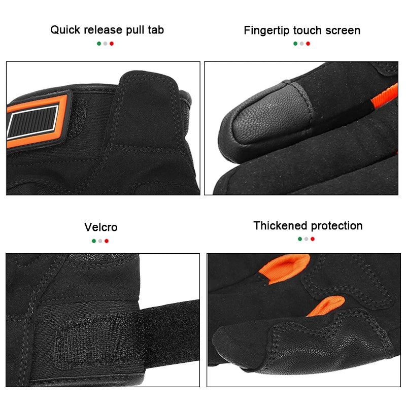 MOTOWOLF Leather Motorcycle Gloves Full Finger Protective Gear FOR Men & Women ATV Rider Sports Gloves MDL0335 - Motovile