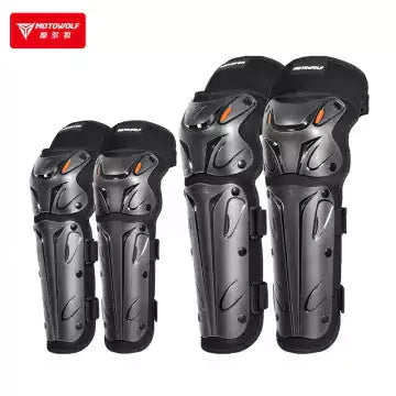 MOTOWOLF MDL1010 Reflective Protection Motorcycle Bike Knee And Elbow Pads Long - Motovile