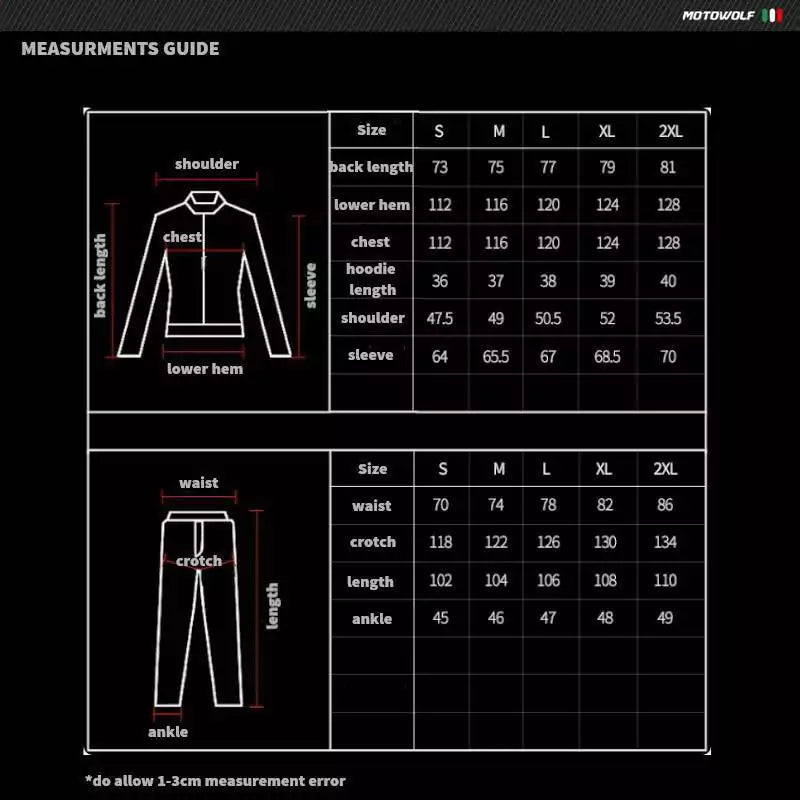 Motowolf Motorcross Rain Coat - Motovile