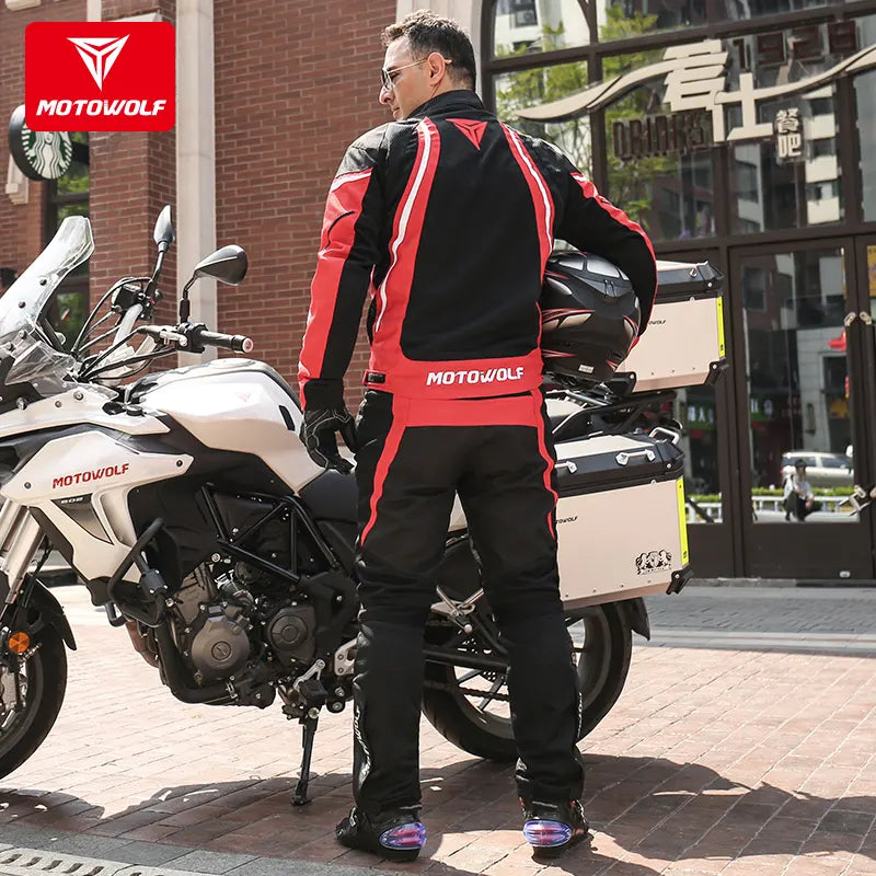 Motowolf Motorcycle Riding Jacket SPR Racing Jacket with Protectors and ...