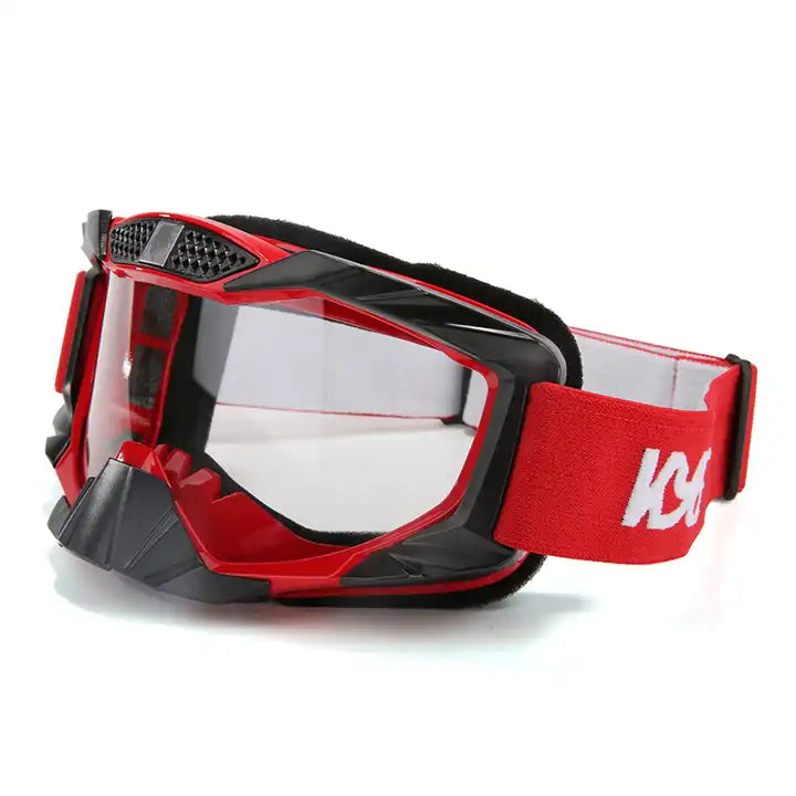 Outdoor Sport Motorbike Clear Glasses Anti Fog Motocross Goggles Motorcycle Goggles For Eye Protect Red - Motovile