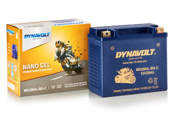 MG20HL-BS Battery for Harley Davidson, DYNAVOLT YTX20HL, 12V 20AH
