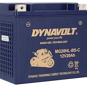 بطارية YTX20HL-BS MG20HL-BS DYNAVOLT NANO GEL 12V20AH لـ YAMAHA GRIZZLY 700 وCan Am Outlander