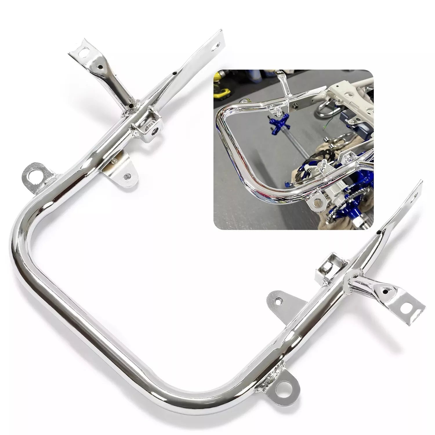 Chrome Silver Rear Grab Bar Bumper For Yamaha Banshee 350 YFZ350 1987-2006 ATV (Silver)
