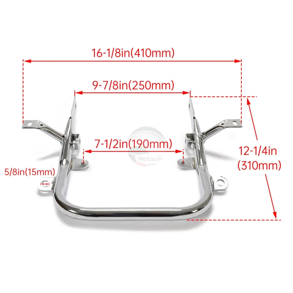 Chrome Silver Rear Grab Bar Bumper For Yamaha Banshee 350 YFZ350 1987-2006 ATV (Silver) | دعامية خلفية لـ بانشي 350 موديل 1987–2006 لون سلفر
