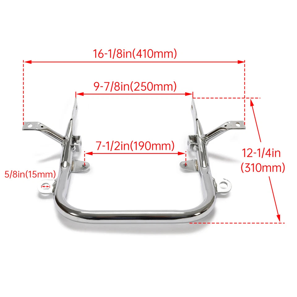 Chrome Silver Rear Grab Bar Bumper For Yamaha Banshee 350 YFZ350 1987-2006 ATV (Silver)