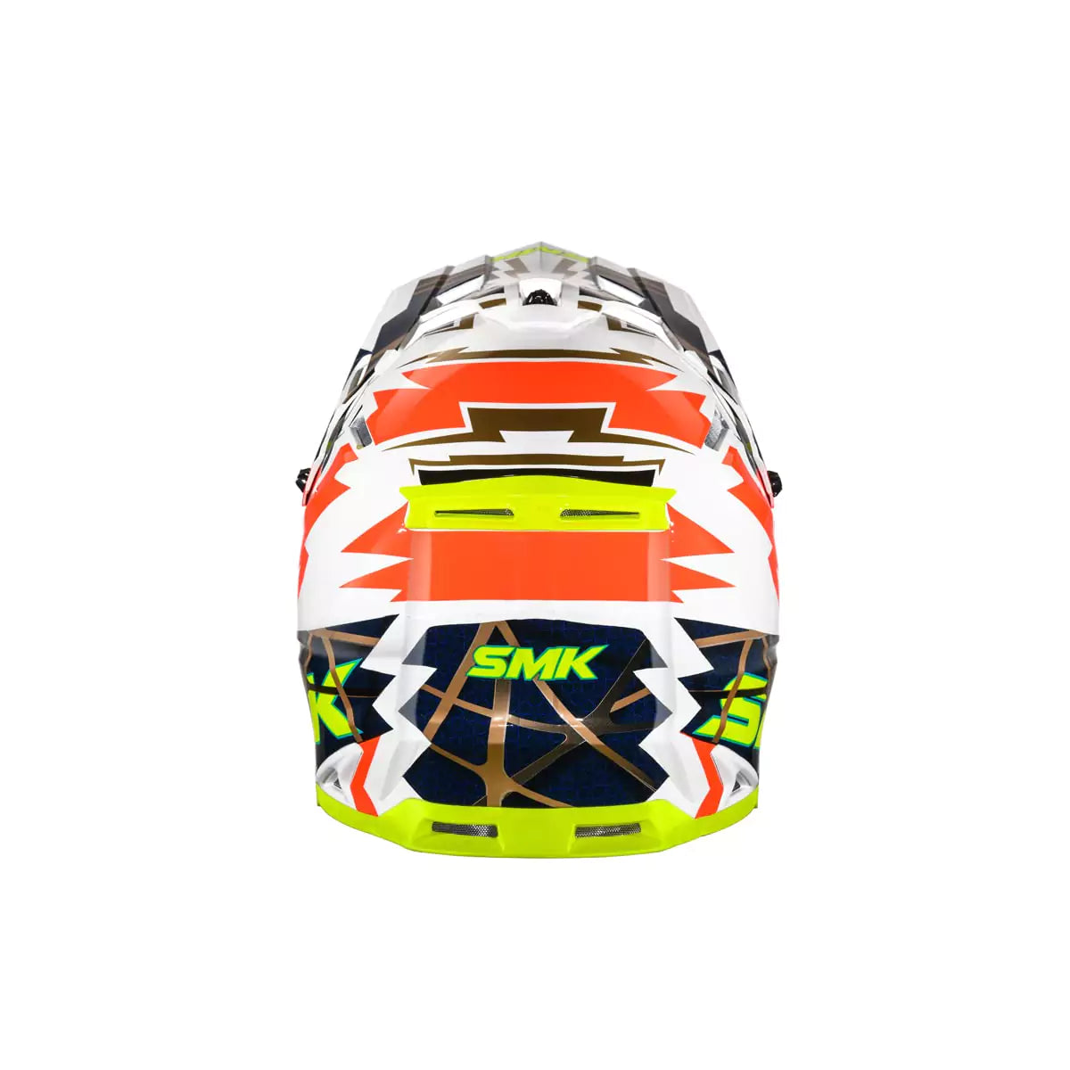 SMK Allterra Full face Off-road Helmet Fulmine Gloss Yellow / White / Red GL174 - Motovile