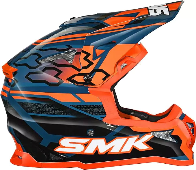 SMK Allterra Tribou Off Road Helmet for Bikers – MATE BLUE (MA527) - Motovile