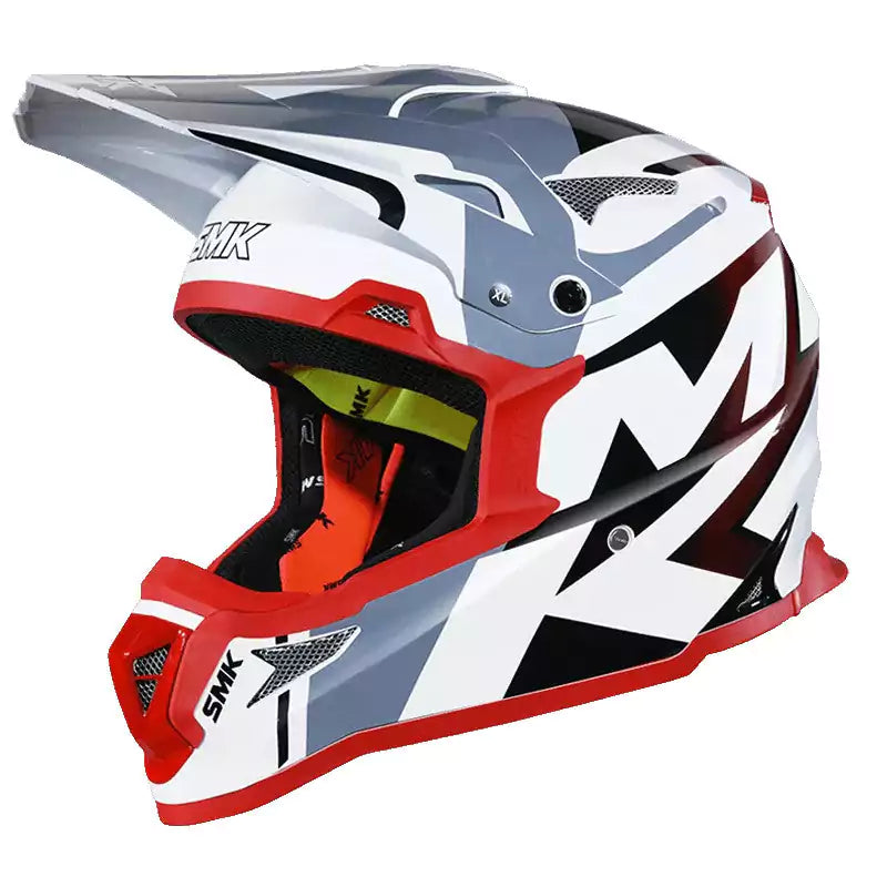 SMK ALLTERRA X-Power Graphic GL126 Helmet GLOSS WHITE/GREY - Motovile