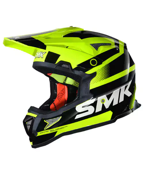 SMK Allterra X Throttle Gloss Yellow Black (GL422) Helmet - Motovile