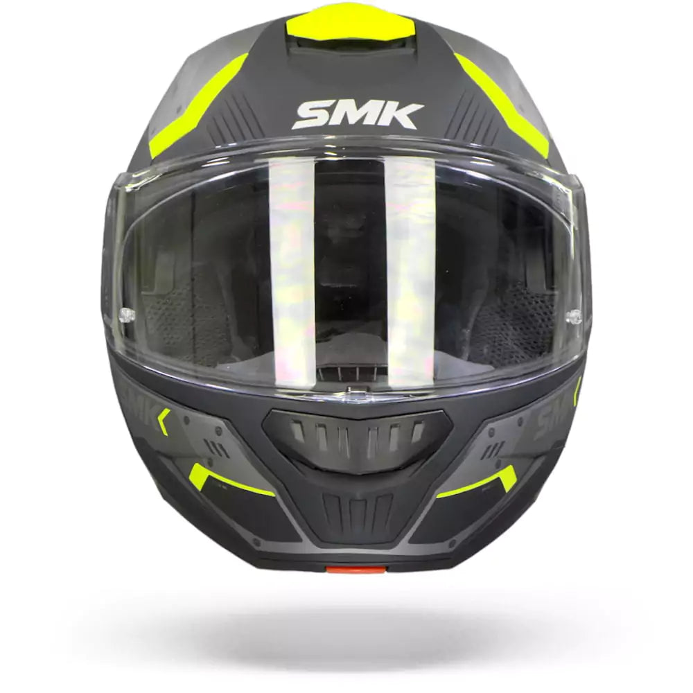 SMK GULLWING TEKKER MA264 FULL FACE MATT BLACK GREY YELLOW Motorbike Helmet - Motovile