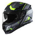 SMK GULLWING TEKKER MA264 FULL FACE MATT BLACK GREY YELLOW Motorbike Helmet - Motovile