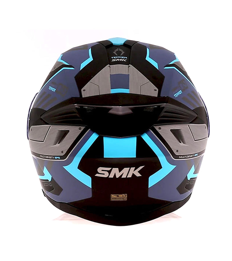 SMK Gullwing Tekker Matt Black Grey Blue (MA265) Modular Helmet - Motovile